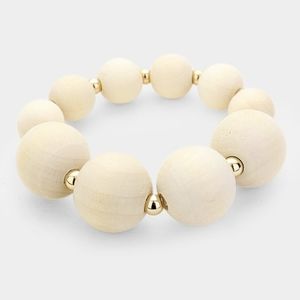 Natural Wood Bead Bracelet